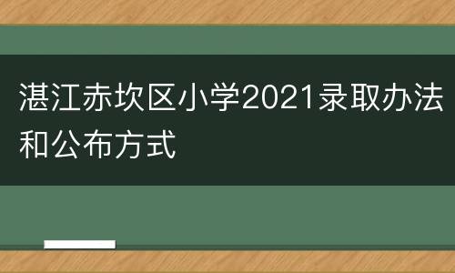 湛江赤坎区小学2021录取办法和公布方式