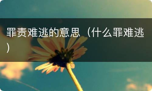 罪责难逃的意思（什么罪难逃）