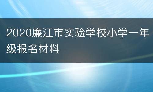 2020廉江市实验学校小学一年级报名材料