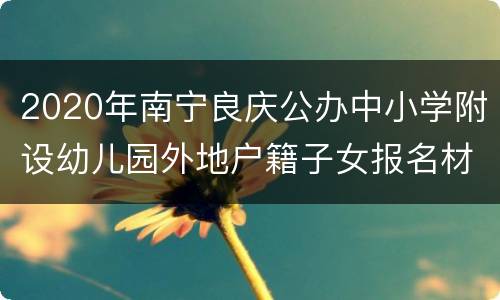 2020年南宁良庆公办中小学附设幼儿园外地户籍子女报名材料