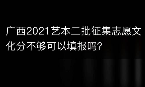 广西2021艺本二批征集志愿文化分不够可以填报吗？
