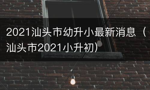 2021汕头市幼升小最新消息（汕头市2021小升初）