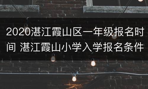 2020湛江霞山区一年级报名时间 湛江霞山小学入学报名条件