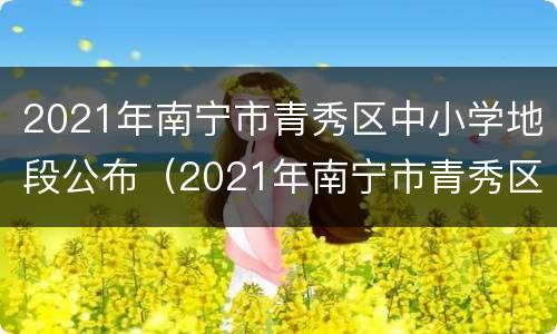 2021年南宁市青秀区中小学地段公布（2021年南宁市青秀区中小学地段公布表）