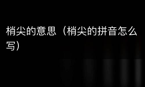 梢尖的意思（梢尖的拼音怎么写）