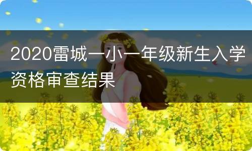 2020雷城一小一年级新生入学资格审查结果