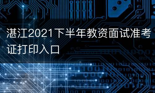 湛江2021下半年教资面试准考证打印入口