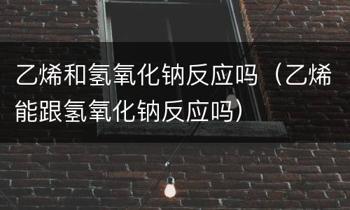 乙烯和氢氧化钠反应吗（乙烯能跟氢氧化钠反应吗）