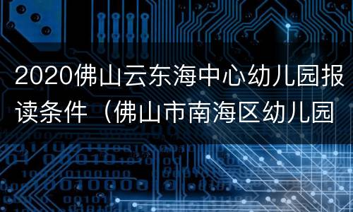 2020佛山云东海中心幼儿园报读条件（佛山市南海区幼儿园招生2020）