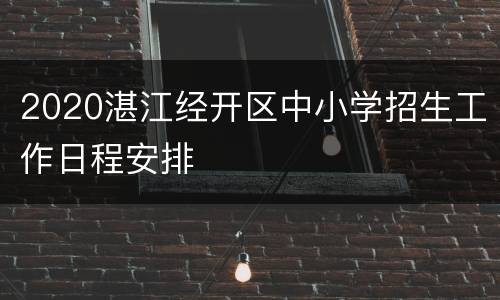 2020湛江经开区中小学招生工作日程安排