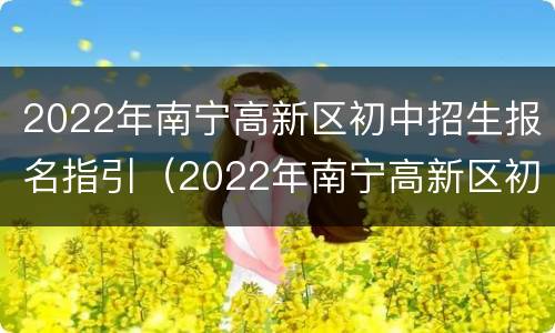 2022年南宁高新区初中招生报名指引（2022年南宁高新区初中招生报名指引图）