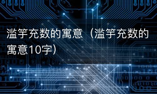 滥竽充数的寓意（滥竽充数的寓意10字）