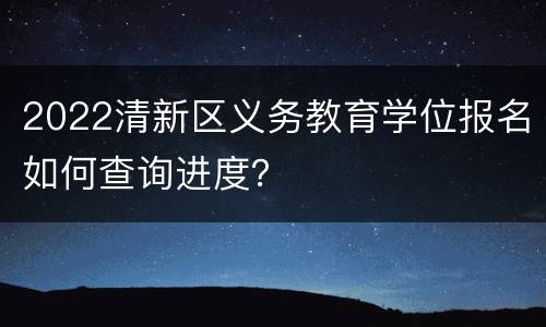 2022清新区义务教育学位报名如何查询进度？