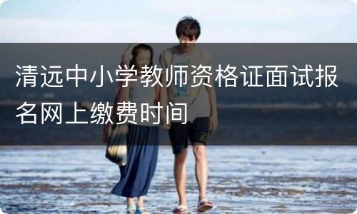 清远中小学教师资格证面试报名网上缴费时间