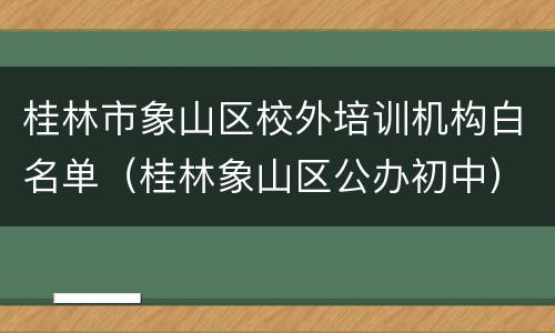 桂林市象山区校外培训机构白名单（桂林象山区公办初中）