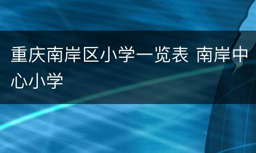 重庆南岸区小学一览表 南岸中心小学