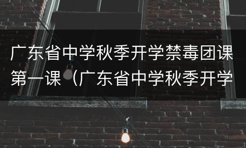 广东省中学秋季开学禁毒团课第一课（广东省中学秋季开学禁毒团课第一课内容）