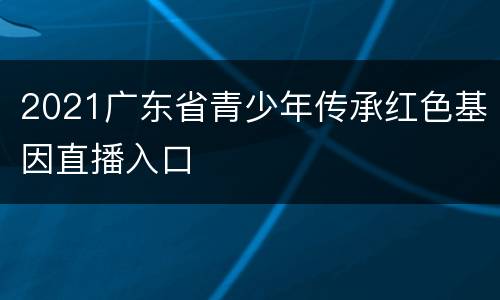 2021广东省青少年传承红色基因直播入口