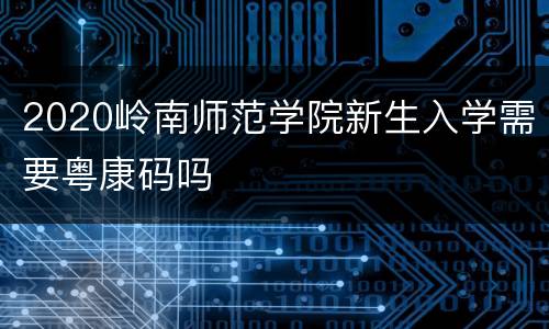 2020岭南师范学院新生入学需要粤康码吗