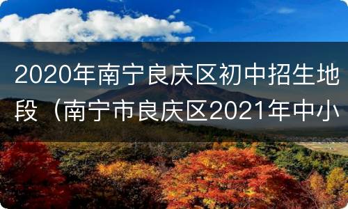 2020年南宁良庆区初中招生地段（南宁市良庆区2021年中小学招生）