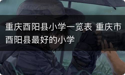 重庆酉阳县小学一览表 重庆市酉阳县最好的小学