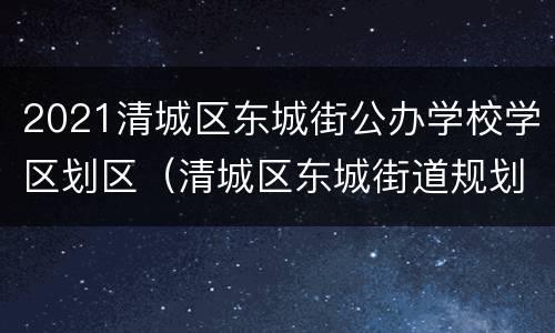 2021清城区东城街公办学校学区划区（清城区东城街道规划图）