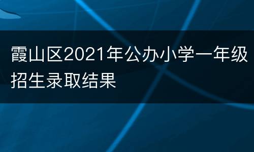 霞山区2021年公办小学一年级招生录取结果
