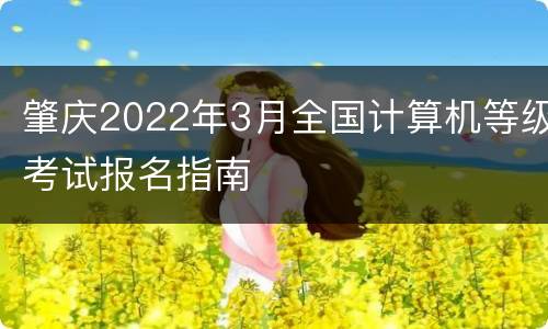肇庆2022年3月全国计算机等级考试报名指南