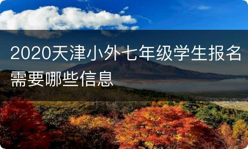 2020天津小外七年级学生报名需要哪些信息