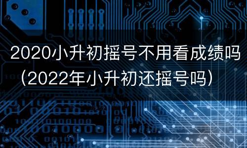 2020小升初摇号不用看成绩吗（2022年小升初还摇号吗）