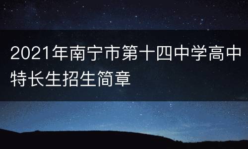 2021年南宁市第十四中学高中特长生招生简章