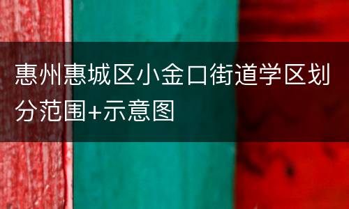 惠州惠城区小金口街道学区划分范围+示意图