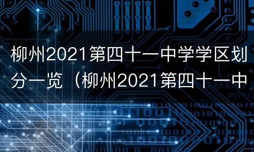 柳州2021第四十一中学学区划分一览（柳州2021第四十一中学学区划分一览表图片）