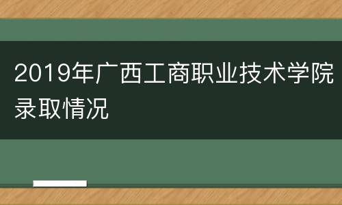 2019年广西工商职业技术学院录取情况