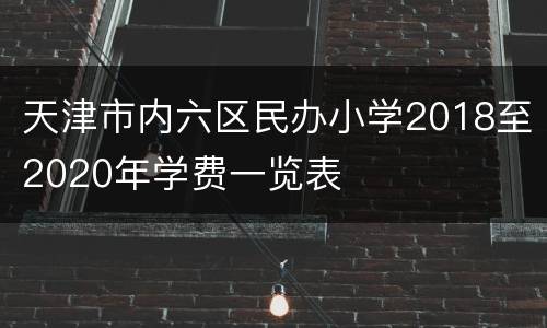 天津市内六区民办小学2018至2020年学费一览表