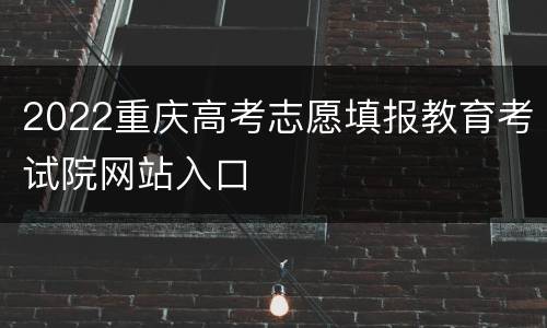 2022重庆高考志愿填报教育考试院网站入口