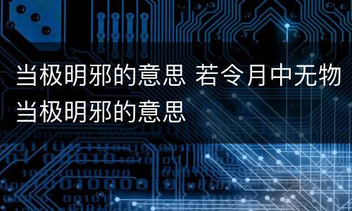 当极明邪的意思 若令月中无物当极明邪的意思