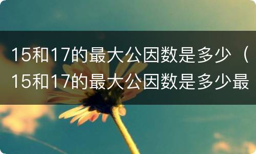 15和17的最大公因数是多少（15和17的最大公因数是多少最小公倍数是多少）