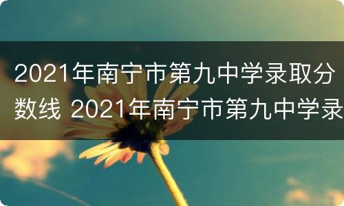 2021年南宁市第九中学录取分数线 2021年南宁市第九中学录取分数线表