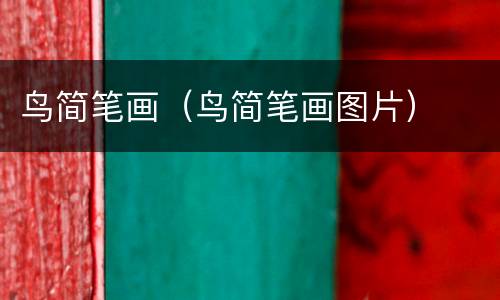 鸟简笔画（鸟简笔画图片）