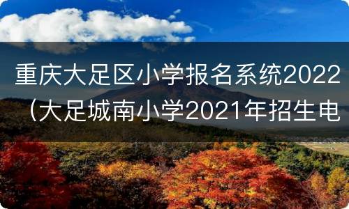 重庆大足区小学报名系统2022（大足城南小学2021年招生电话）