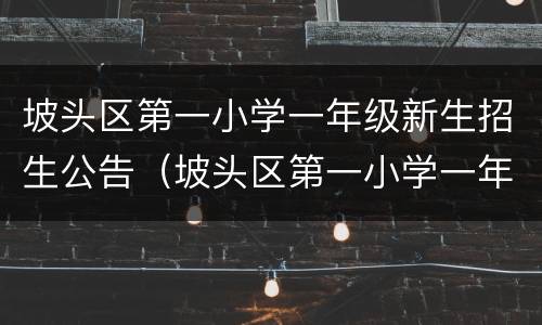 坡头区第一小学一年级新生招生公告（坡头区第一小学一年级新生招生公告名单）