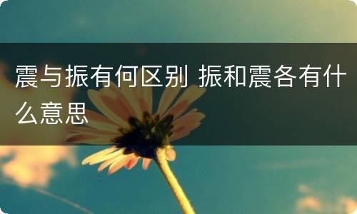 震与振有何区别 振和震各有什么意思