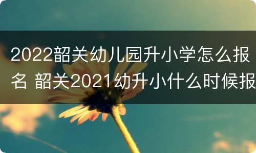2022韶关幼儿园升小学怎么报名 韶关2021幼升小什么时候报名