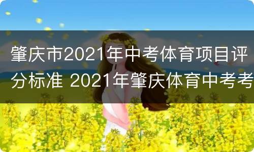肇庆市2021年中考体育项目评分标准 2021年肇庆体育中考考试标准