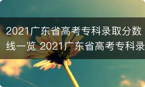 2021广东省高考专科录取分数线一览 2021广东省高考专科录取分数线一览表图片