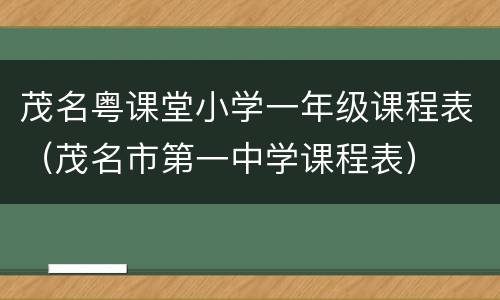 茂名粤课堂小学一年级课程表（茂名市第一中学课程表）