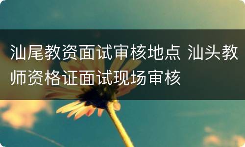 汕尾教资面试审核地点 汕头教师资格证面试现场审核