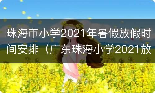 珠海市小学2021年暑假放假时间安排（广东珠海小学2021放暑假的时间）