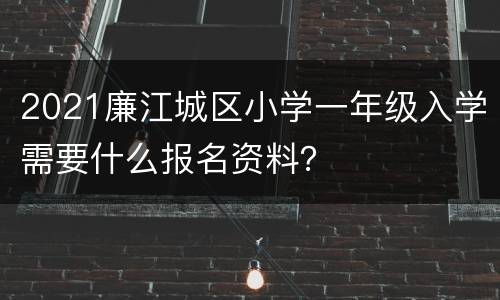 2021廉江城区小学一年级入学需要什么报名资料？